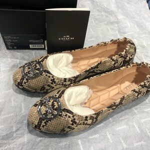 Coach Snakeskin Ballet Flats - Brown